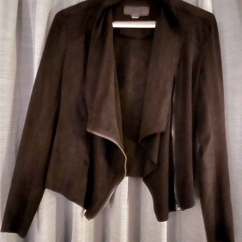 Blank NYC Black crop suede jacket